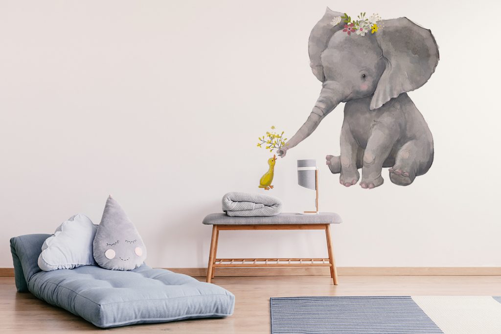 naklejka na ścianę słoń